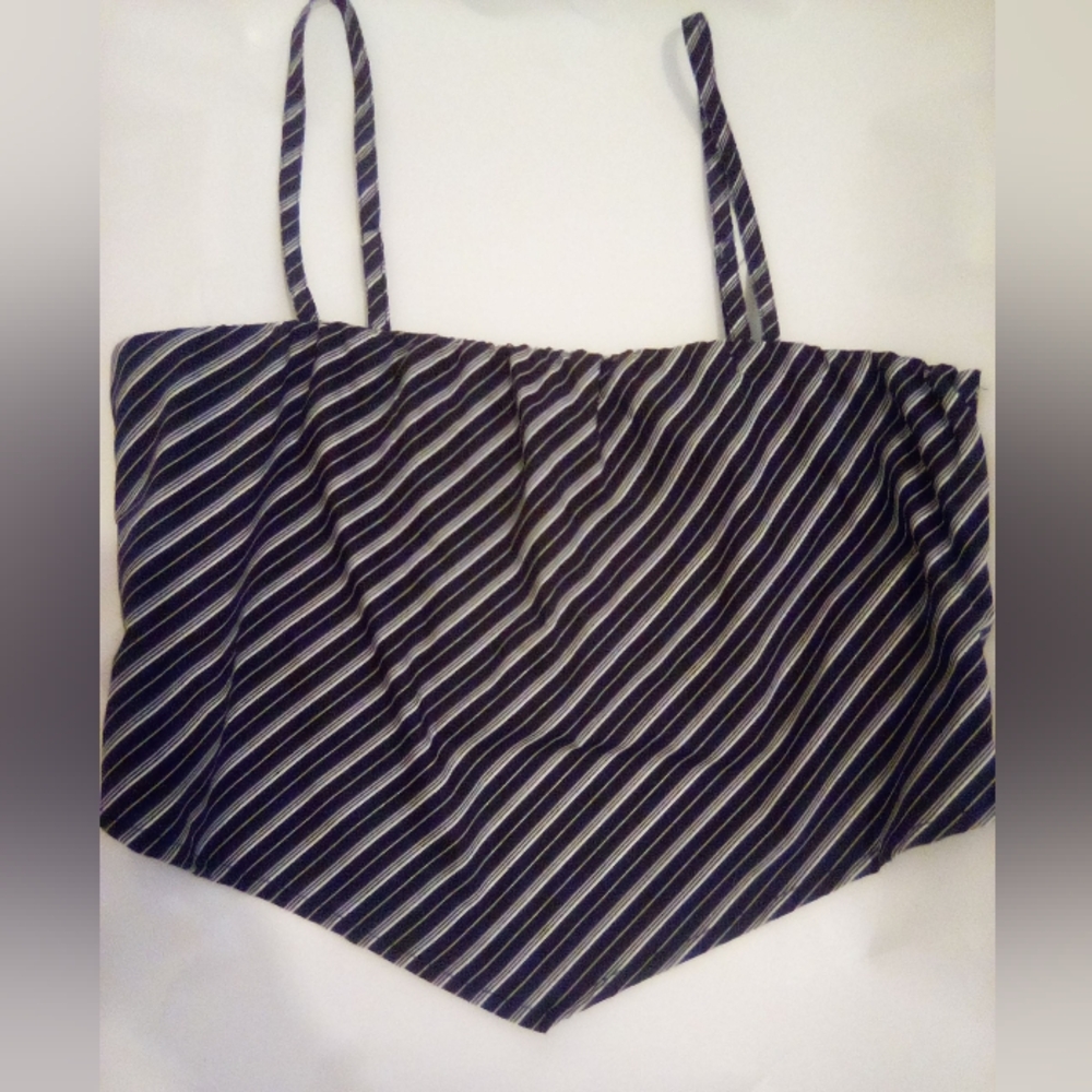 Jolie & Joy Striped Cropped Sleeveless Top Size XL